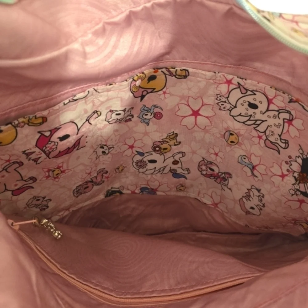 Pink Unicorn Sakura Flower Themed Crossbody Shoulder Custom Made Bag NWOT - Picture 9 of 9